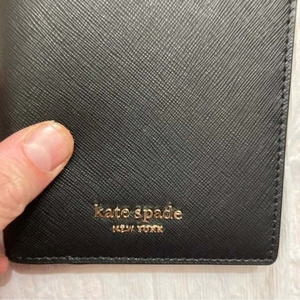 Kate spade black leather passport cover